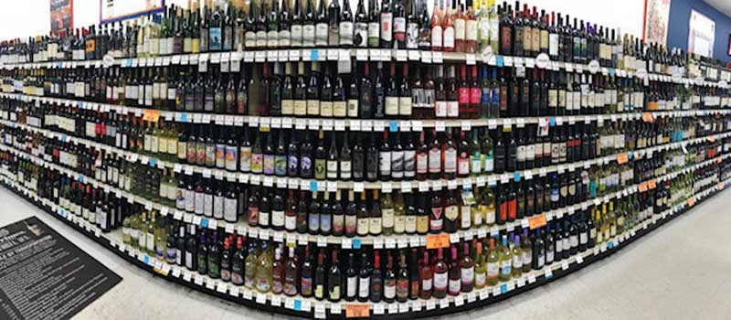Skytop liquor wall